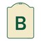 Signmission Designer Series Sign W/ Letter B, Tan & Green Heavy-Gauge Aluminum Sign, 24" x 18", TG-1824-22962 A-DES-TG-1824-22962 - alternate 1